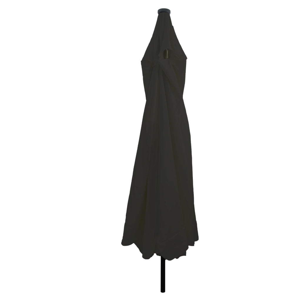 Parasol da Giardino  con Luci LED Ã˜395x245 cm Nero