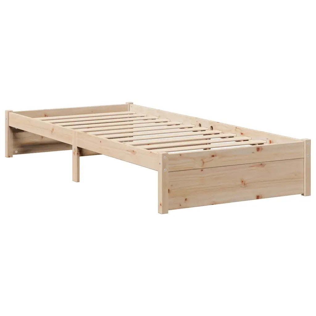 vidaXL Giroletto con Libreria senza Materasso 75x190 cm in Legno Pino