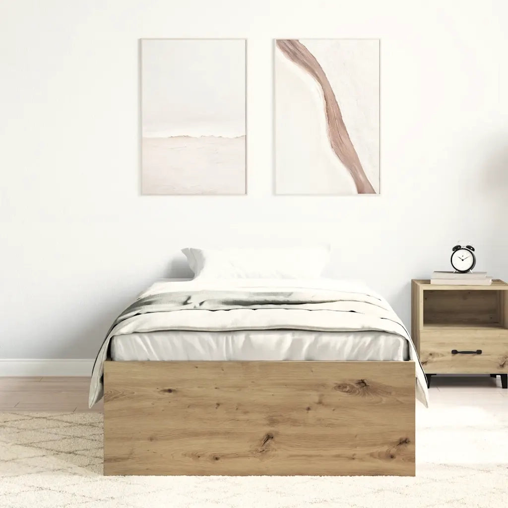 vidaXL Giroletto senza Materasso Rovere Artigianale 100x200cm