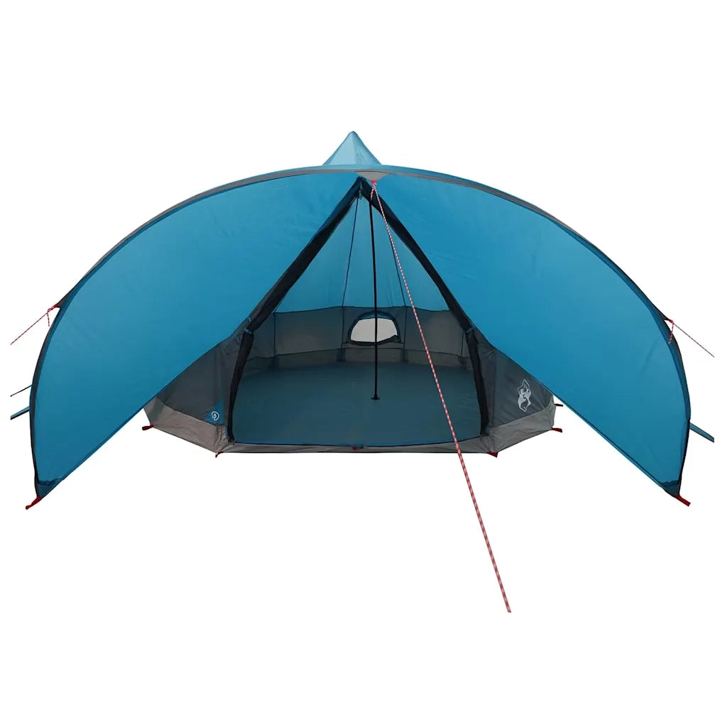 Tenda Teepee per 7 persone-Tenda da campeggio Blu e Grigio 600 x 600 x 347 cm