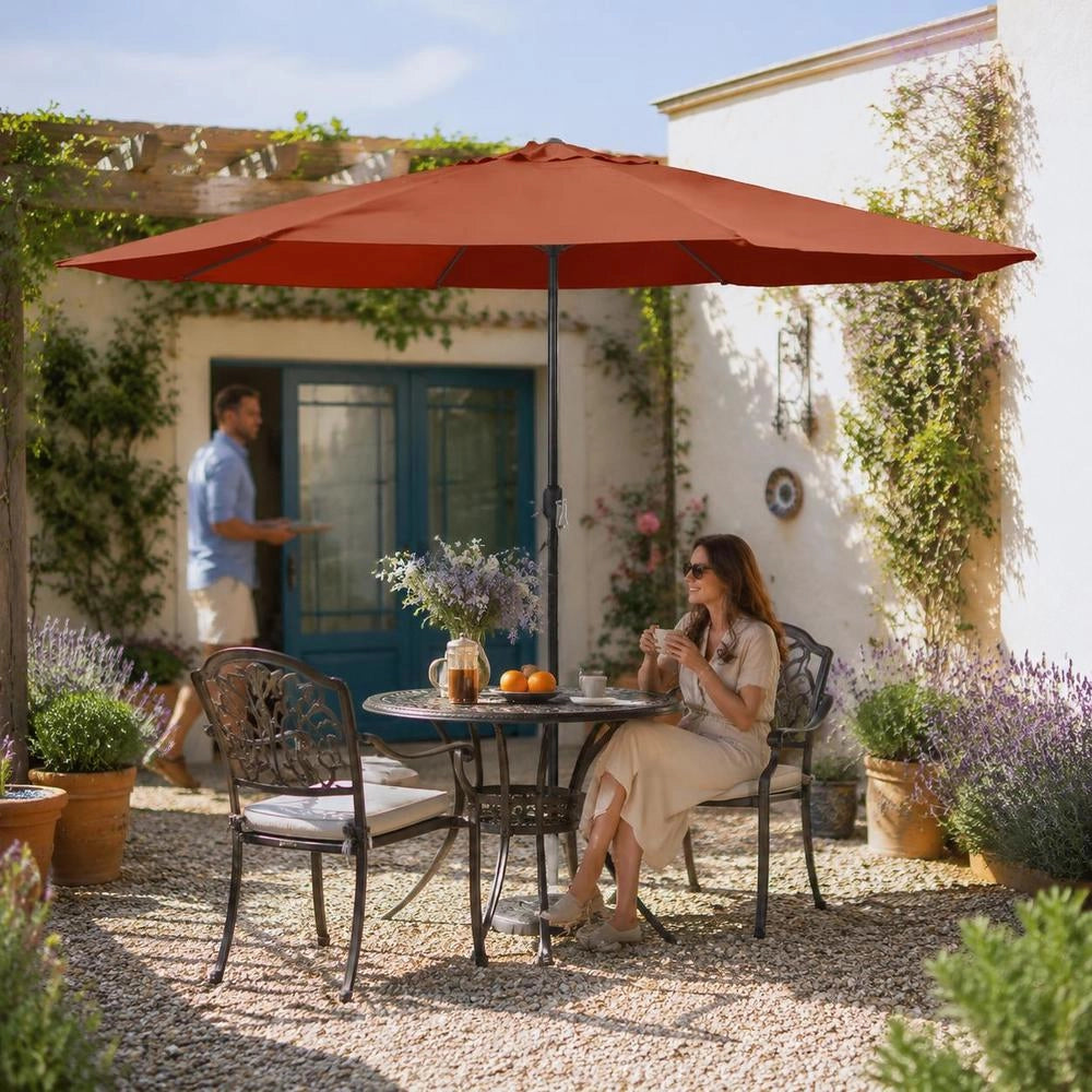 Parasol With Metal Pole 390 Cm Terracotta