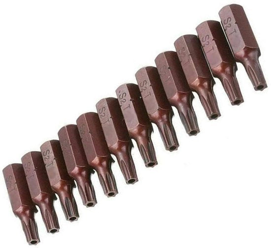 Set di Bit Torx Magnetico da 12 pezzi - 1/4 Pollici Hex Schacht - T15 - Ideale per Fai da Te - Adatto per Attrezzi