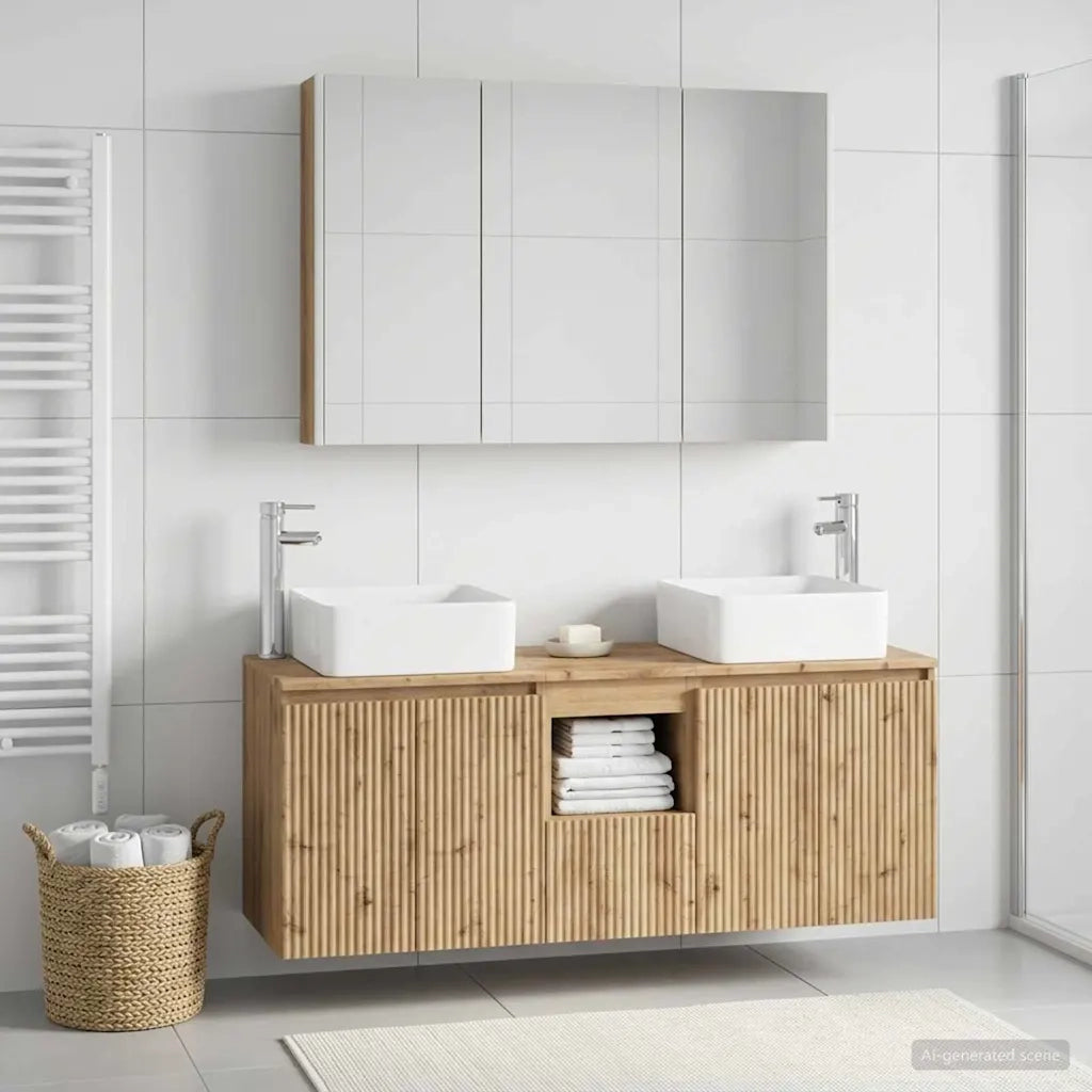 Set di Armadi da Bagno 4 pcs Rovere Artigianale 3406390