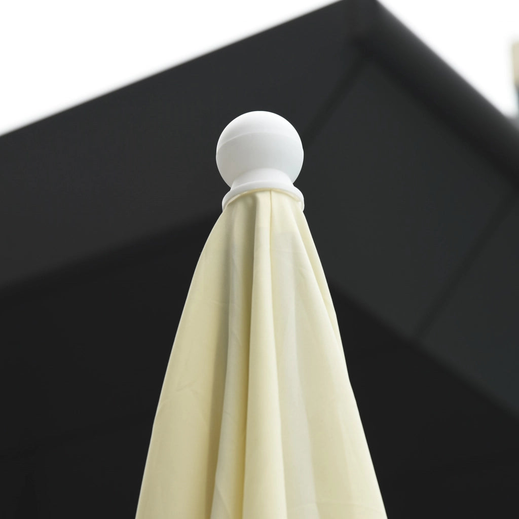 EasyComfort Ombrellone 2x2 m per Esterni con Tettuccio Quadrato, Struttura Regolabile e Portatile, Crema