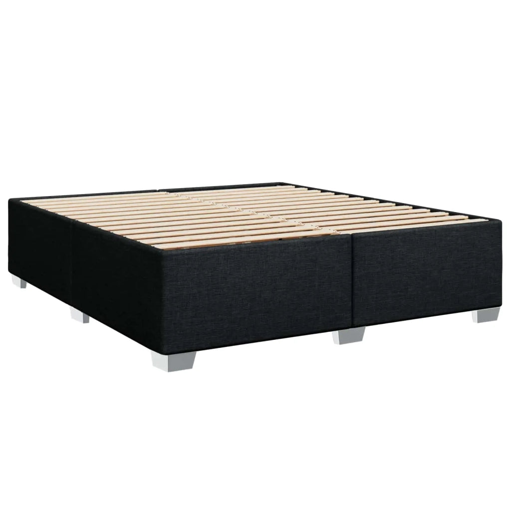 Letto box spring con materasso Nero 180 x 200 cm Tessuto 3450532