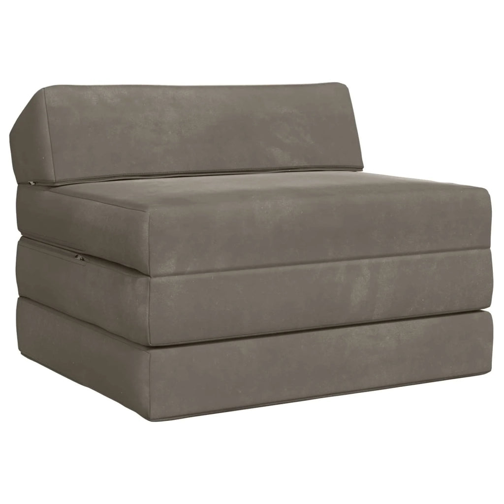 Divano Letto Pieghevole Grigio Chiaro 200 x 70 x 10 cm Velluto 900024