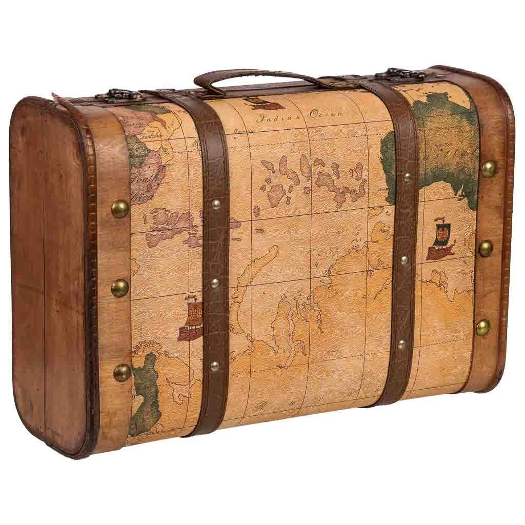 Valigia in legno marrone 43x30x17h cm