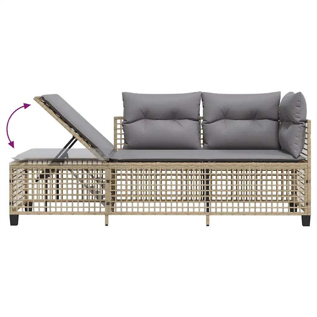 Set Divano ad Angolo 3 pz con Cuscini Beige Misto Polyrattan 365448