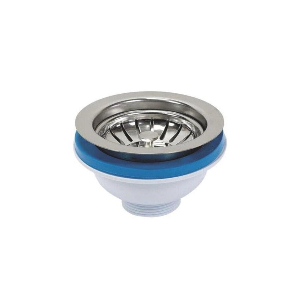 Trade Shop - Piletta Basket Di Scarico Universale Per Lavello Da Cucina ⌀80mm In Acciaio Plastica 79350 -