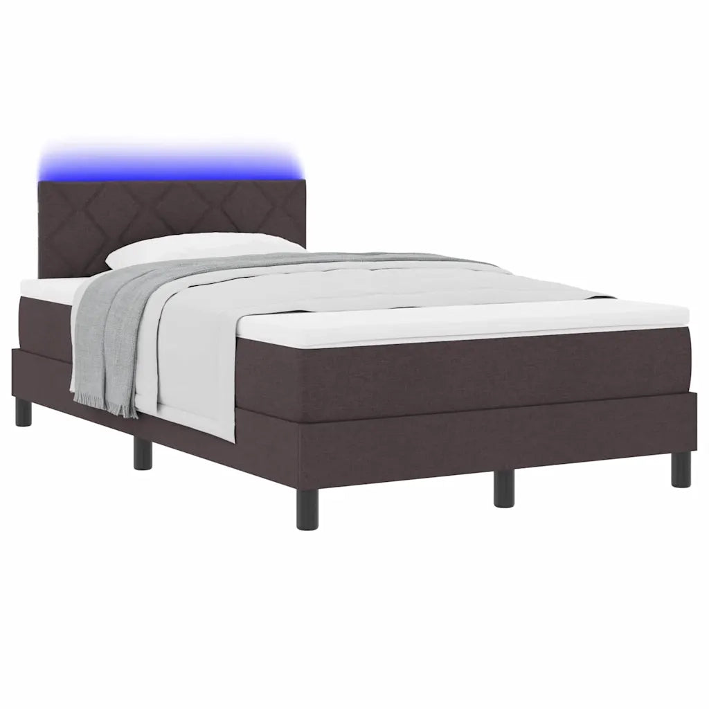 Letto a molle con materasso Marrone Scuro 120 x 200 cm Tessuto 3342278