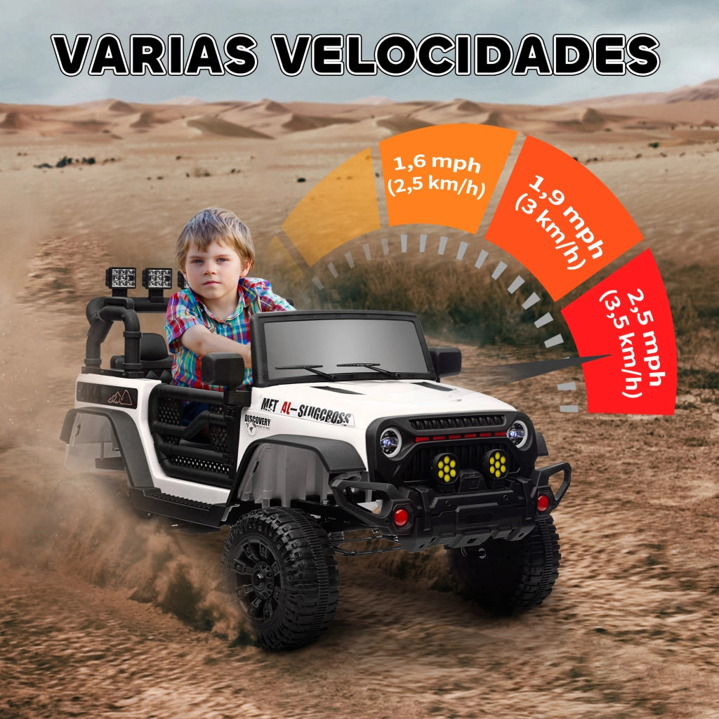 Auto Elettrica per Bambini 3+ Anni ¨C Xylo ¨C 12V Bianco con Telecomando LED