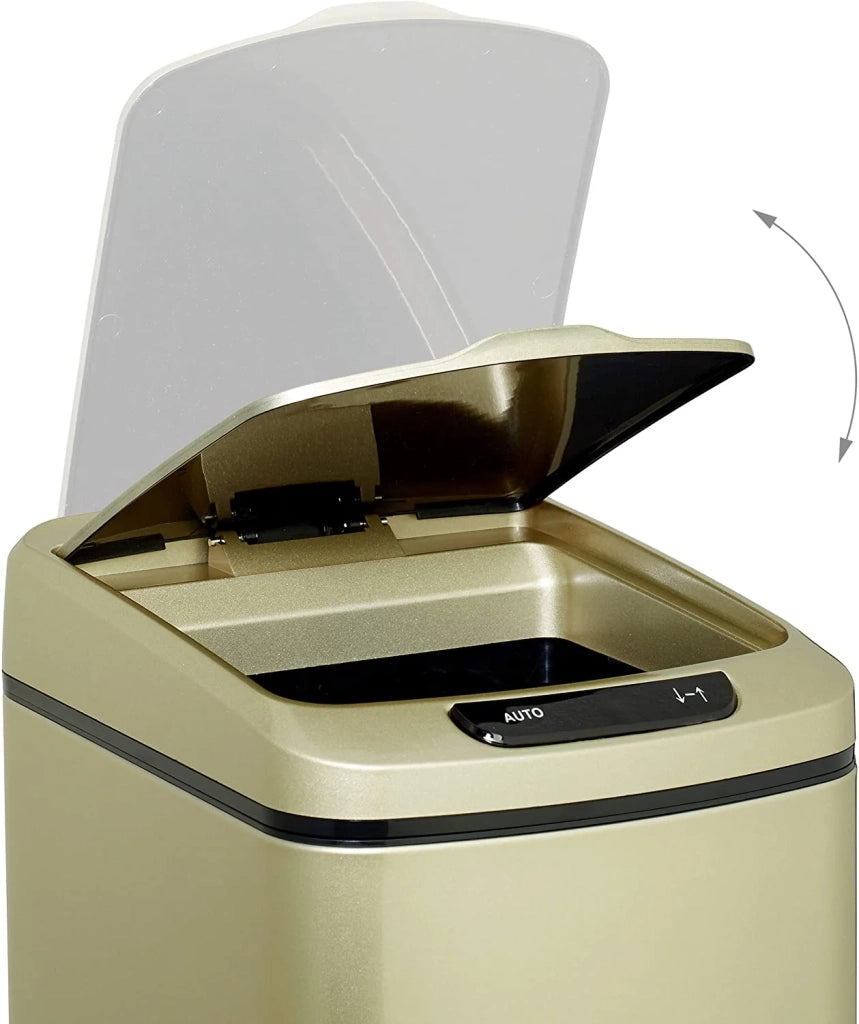 Pattumiera da cucina con coperchio automatico e contenitore con chiusura dorata da 12 litri 13_0002336_3