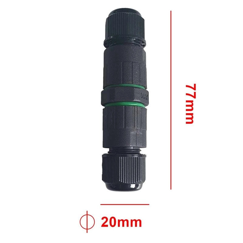 2 Connettori Veloce IP68 Forma I Manicotto Collegamento Cavo Esterno 77x20mm