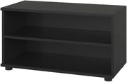 Mobile da soggiorno Berno, Nero, 70.8 x 38.9 cm con 2 scomparti, adatto per riporre libri e raccoglitori