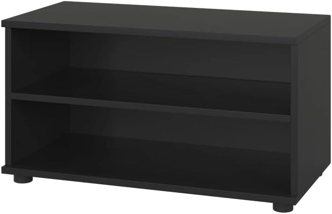 Mobile da soggiorno Berno, Nero, 70.8 x 38.9 cm con 2 scomparti, adatto per riporre libri e raccoglitori