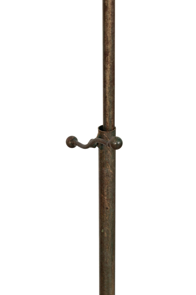 Biscottini Leggio da terra in ferro battuto pieno finitura ruggine anticata L46xPR32xH90-170 cm