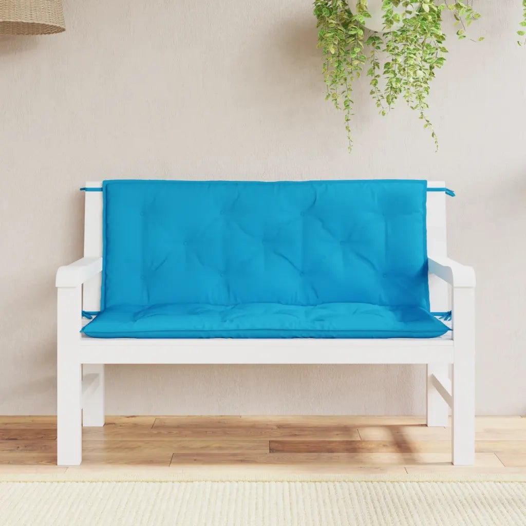Cuscini per Panca 2 pz Azzurri 120x50x7cm in Tessuto Oxford