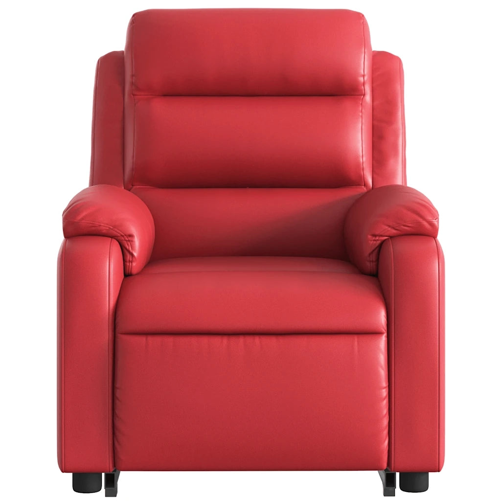 Poltrona Alzapersona Reclinabile Rosso in Similpelle 3205047
