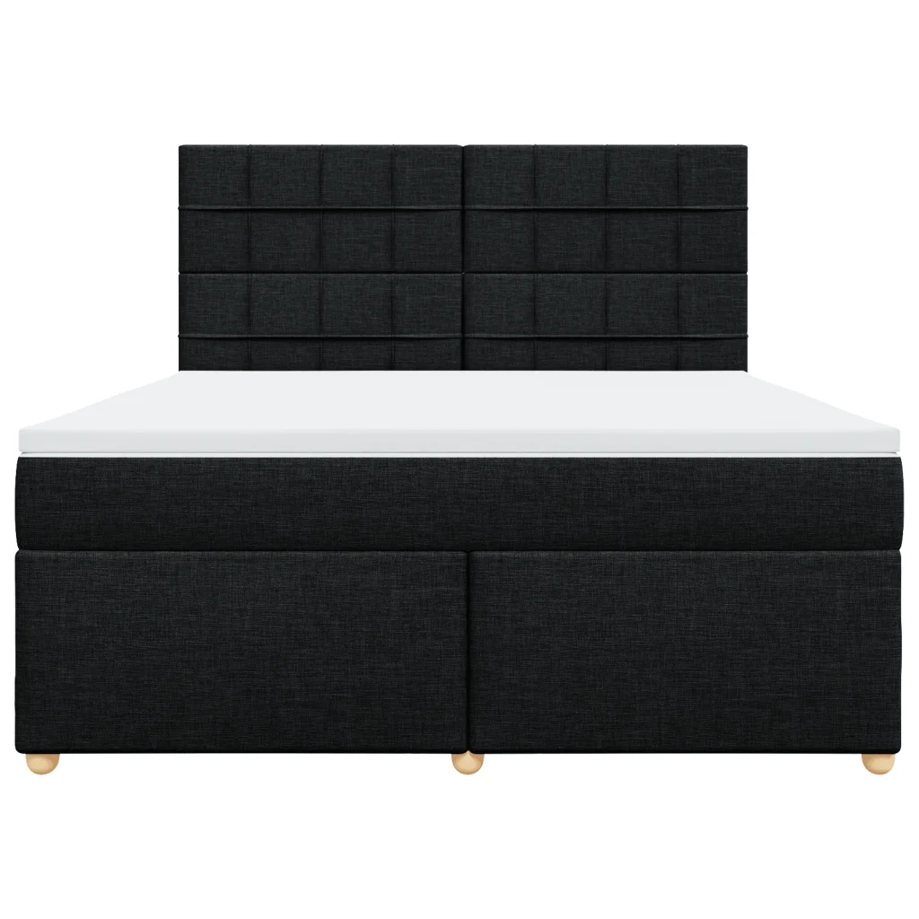 Giroletto a Molle con Materasso Nero 180x200 cm in Tessuto