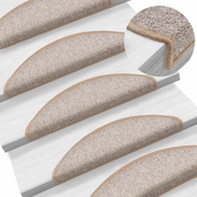 Tappetini per scale 10 pz 56x17x3 cm Marrone chiaro Semicircolari 149739