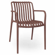 Sedia Iside da esterno in plastica marrone comfort premium con braccioli