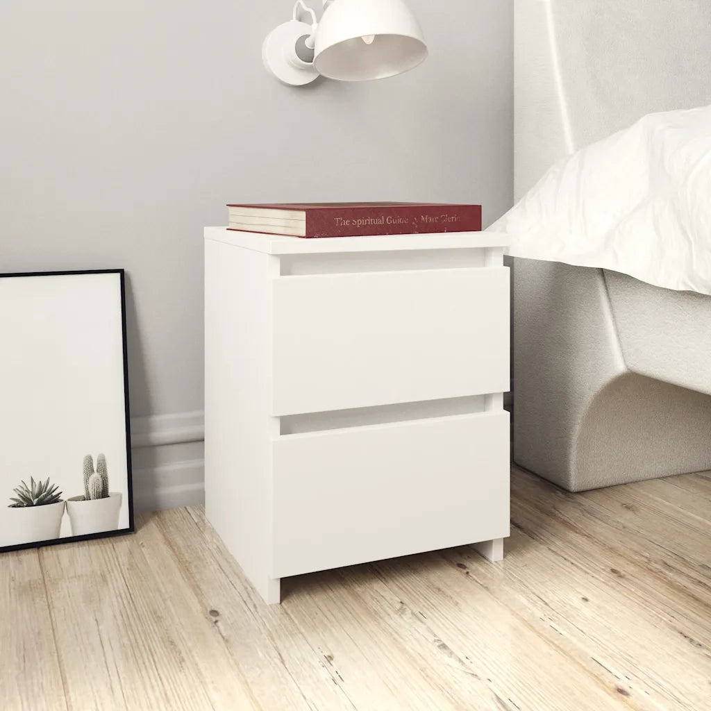 Comodino-Tavolino da notte Bianco 30x30x40 cm Legno Ingegnerizzato