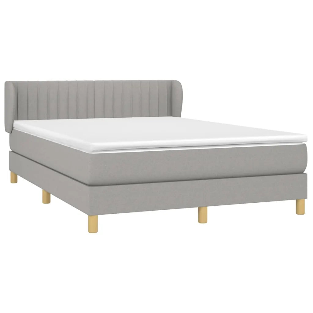 Giroletto a Molle con Materasso Grigio Chiaro 140x200cm Tessuto 3126965