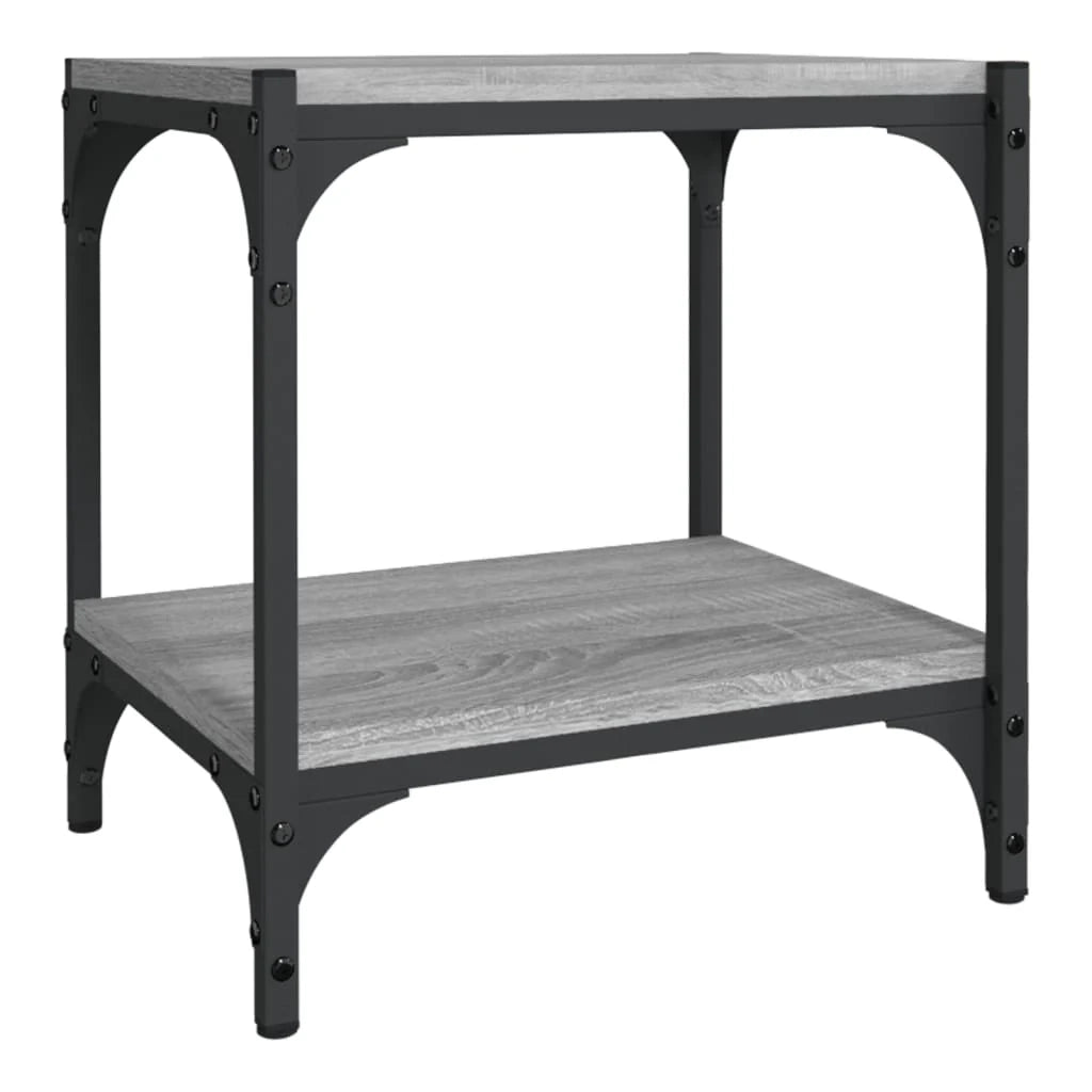 Mobile TV multimediale scaffale TV mobile TV sala da pranzo soggiorno camera da letto Sonoma 40 x 33 x 41 cm legno ingegnerizzato e acciaio grigio 02_0028443