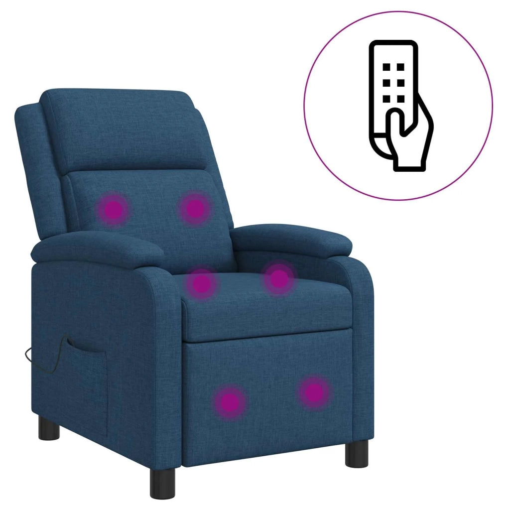 Divano Sedia-Poltrona Massaggiante Blu Tessuto 658764