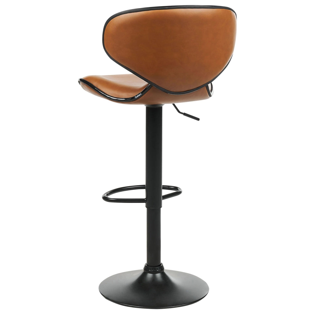 Set di 2 sgabelli moderni senza braccioli regolabili in altezza in ecopelle marrone dorato regolabile in altezza Glamour