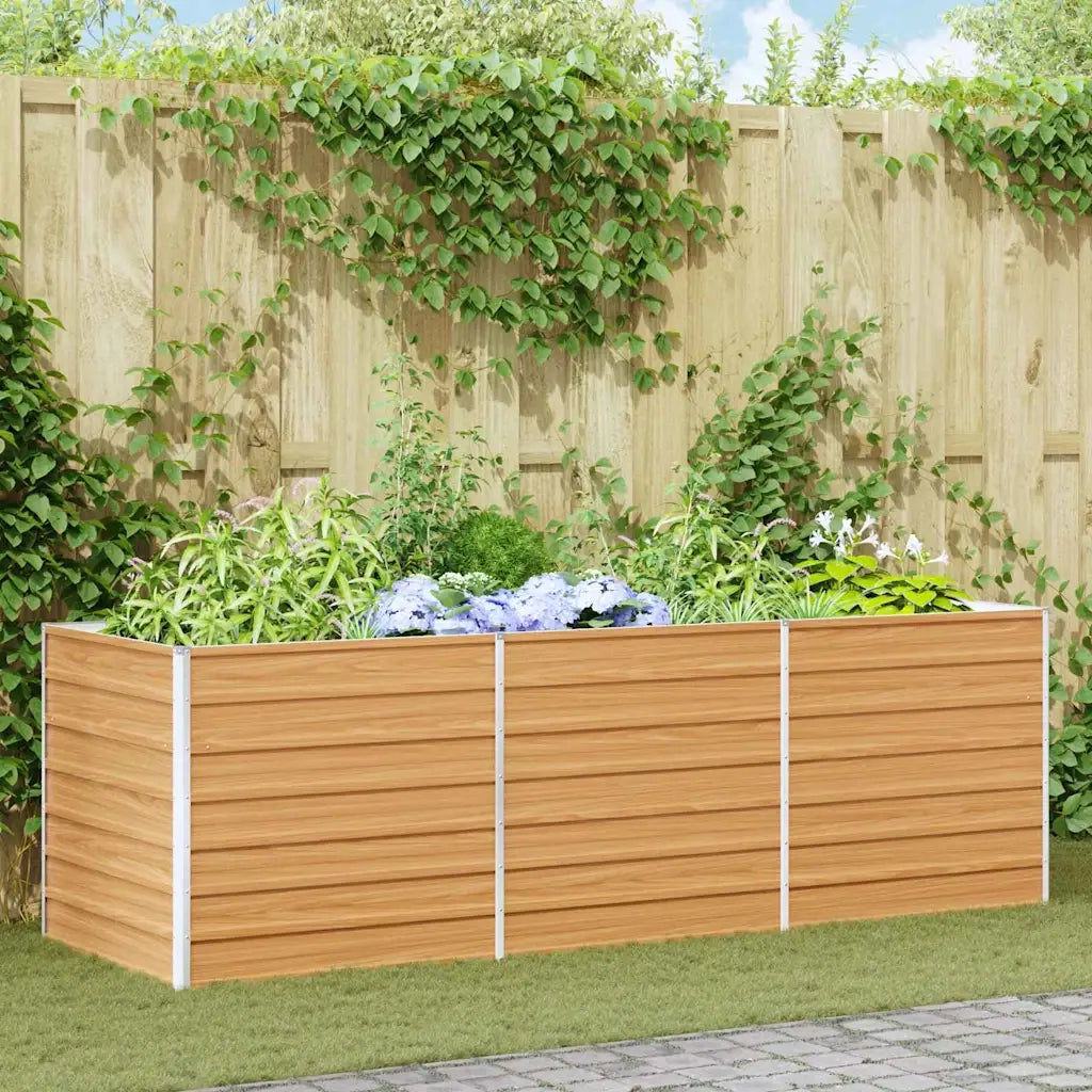 Fioriere | Cassetta per fiori | Letto rialzato da giardino Marrone Chiaro 240 x 80 x 77 cm