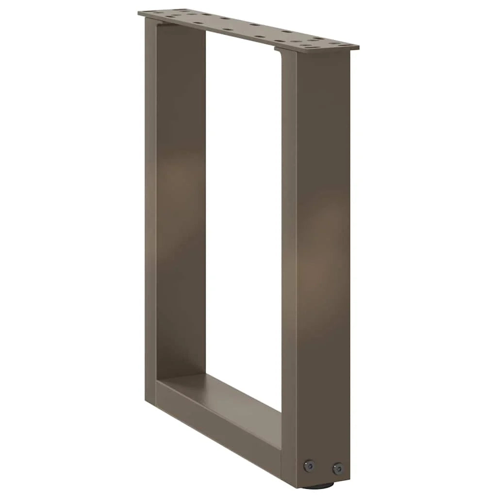 Set di 2 pratiche gambe per tavolino da caffè a forma di U con livellamento regolabile 38 x 42-43 cm in acciaio naturale 02_0057395