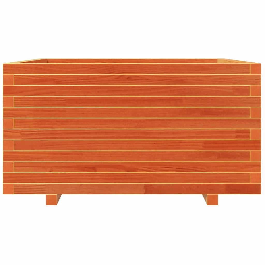 Fioriera Giardino Marrone Cera 90x90x49,5cm Legno Massello Pino