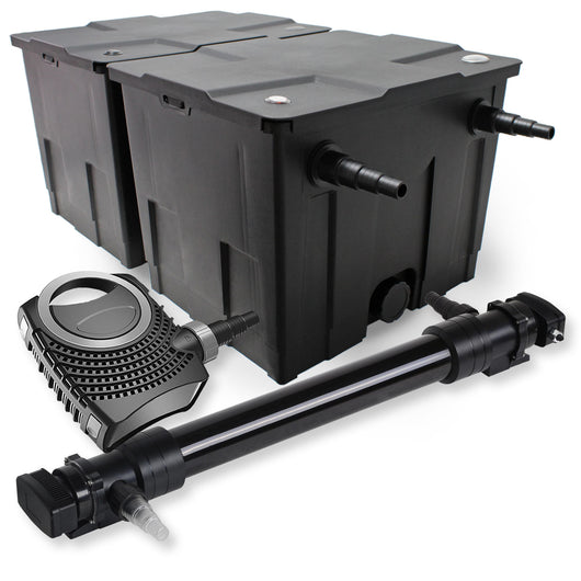 Set Filtro a 2 camere laghetto 60000l con Chiarificatore UVC 72W 6ª serie Pompa NEO10000 80W