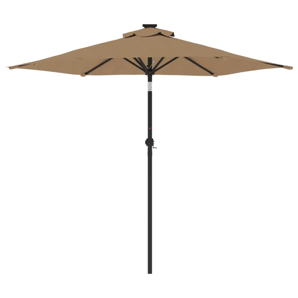 Ombrellone da giardino inclinabile con manovella 225 x 225 x 212 cm poliestere color tortora 02_0056368