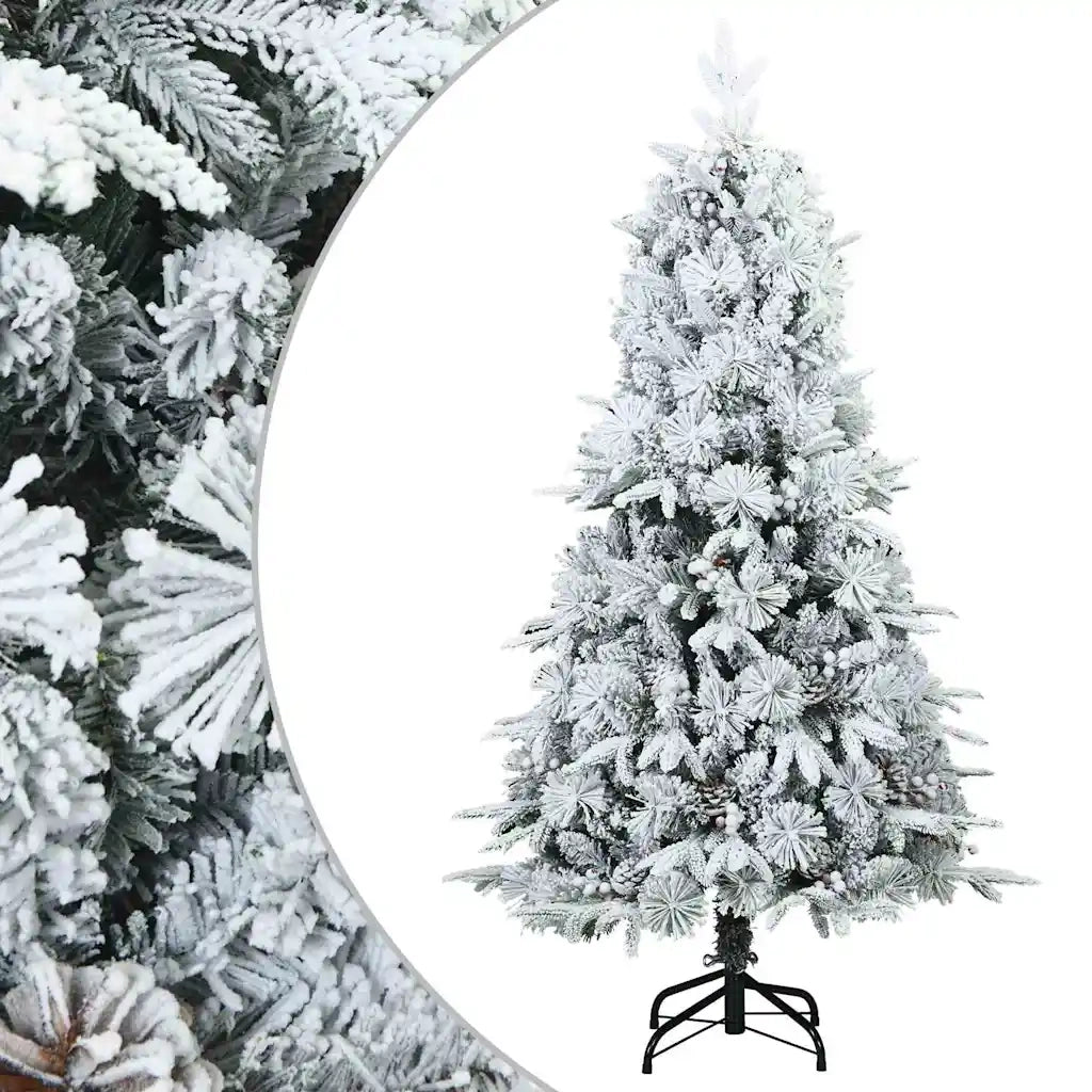 Albero di Natale | Decorazioni natalizie Artificiale Snodato Foderato di Neve Bianco