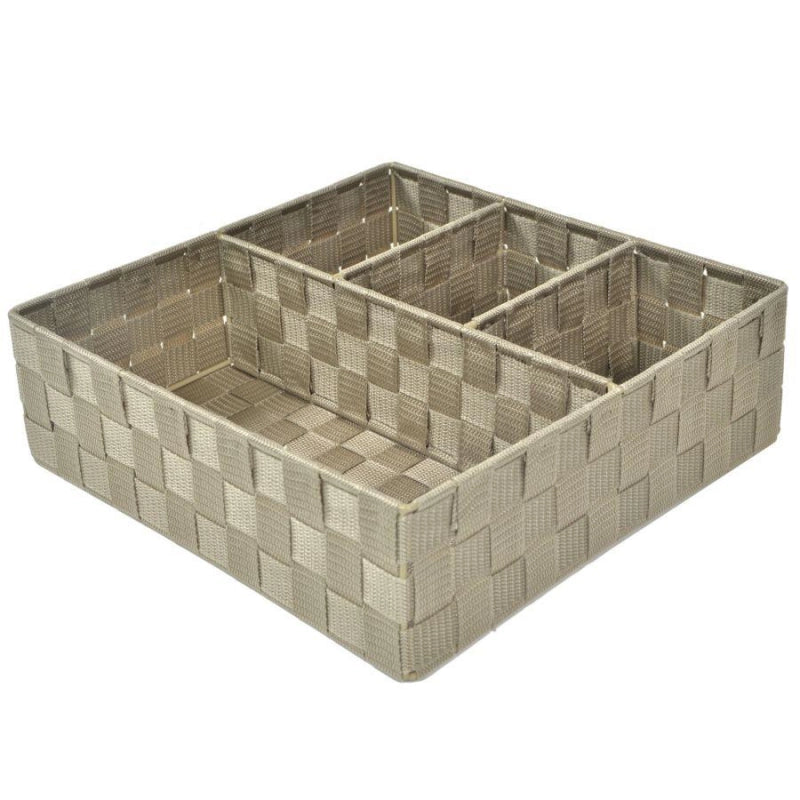 Cassetto poliestere tortora quadro cm 32x32h10