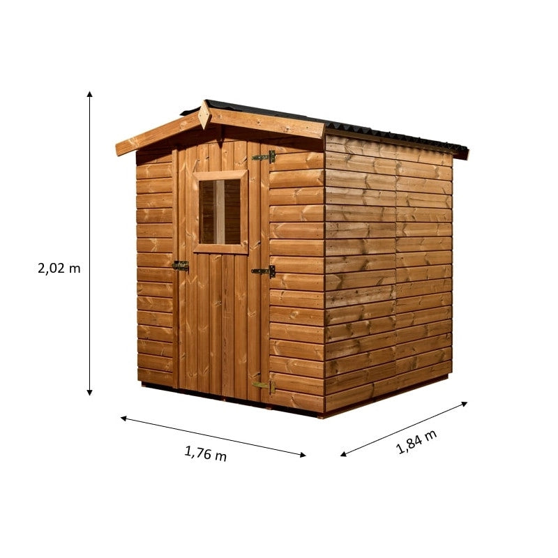 Casetta da giardino in legno termo-trattato 19 mm – 160x160 cm – pavimento e tetto bitumato – THE1616.01N Foresta