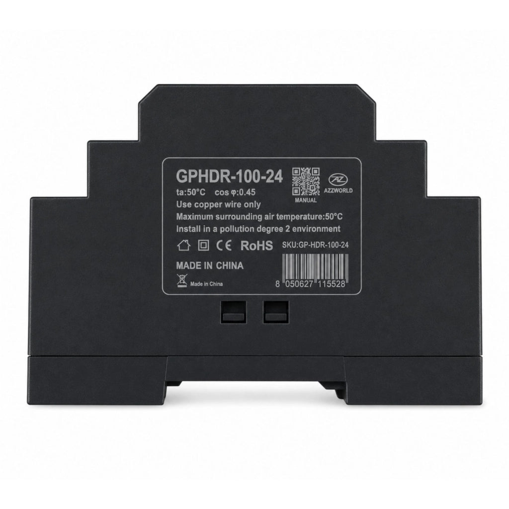 Alimentatore Trasformatore Da Guida Barra DIN 100W, 4 Moduli, Serie HDR-100, Disponibili DC 12V 24V (DC 24V)