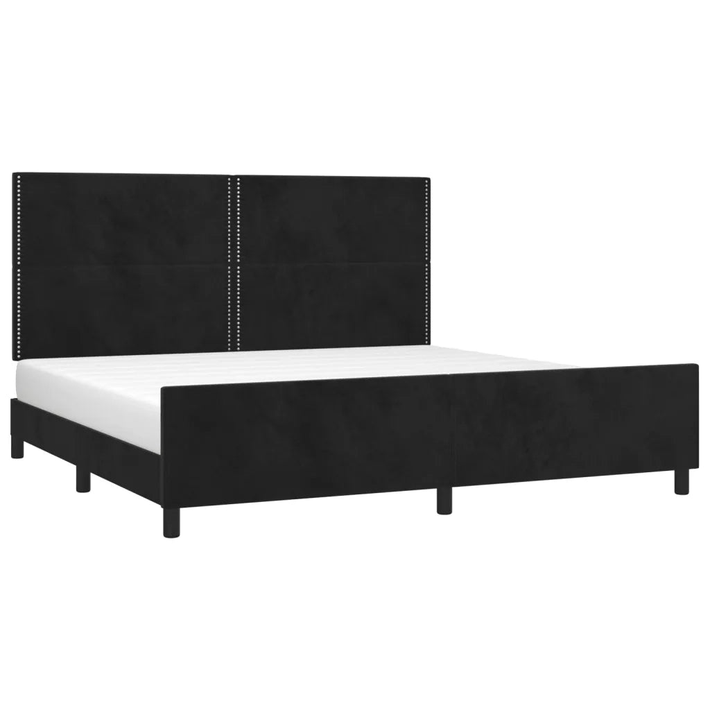 Giroletto senza Materasso Nero 200x200 cm in Velluto 3125716