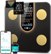 Peso Digitale con Display VA 8-in-1 - Alta Precisione per Peso Corporeo, Frequenza Cardiaca, IMC, Grassa Corporea e Composizione Corporea