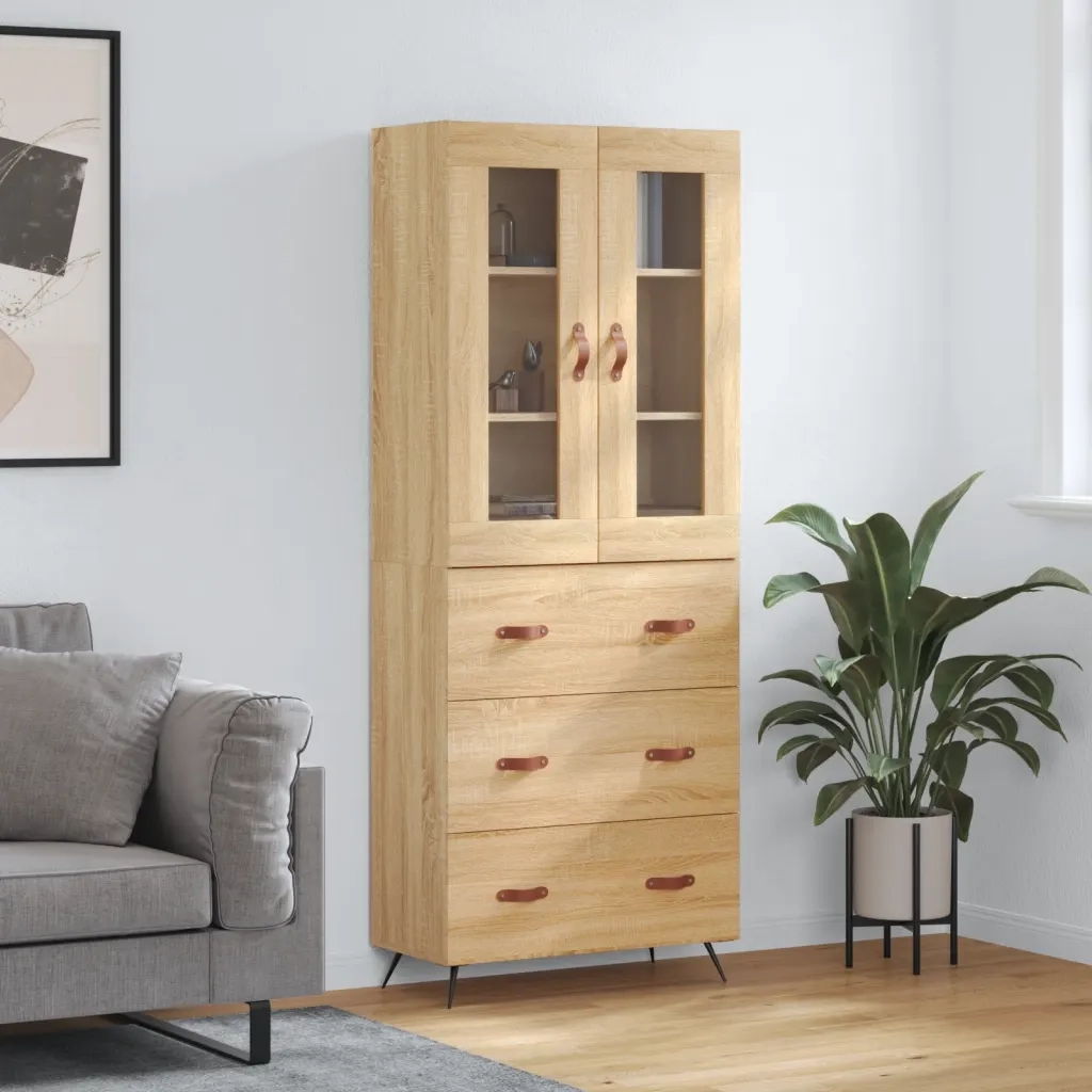 Credenza Rovere Sonoma 69,5x34x180 cm in Legno Multistrato 3198380