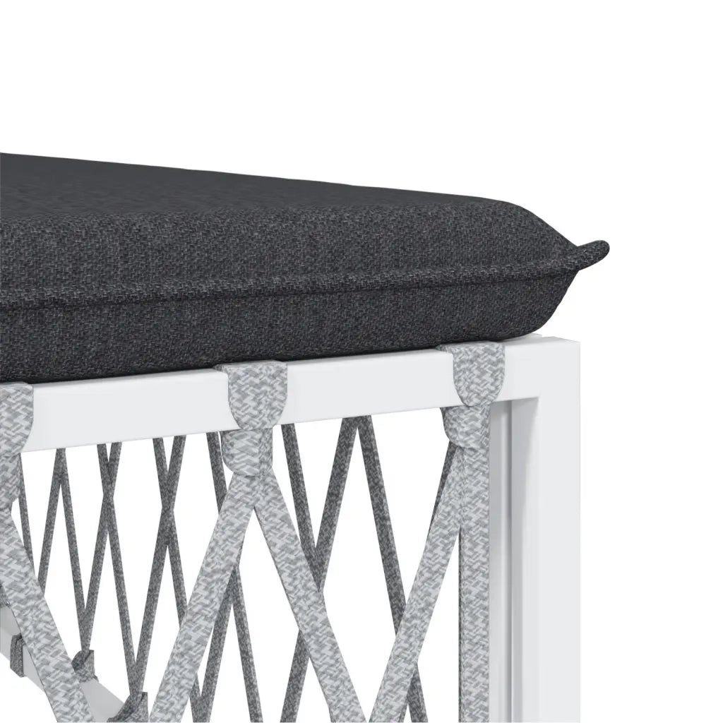 Set Salotto da Giardino 5 pz con Cuscini in Acciaio Bianco 3186862
