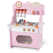 Cucina giocattolo in legno per bambini 52 x 29,5 x 71 cm con accessori realistici atmosfera giocosa realizzata in MDF rosa 20_0020612