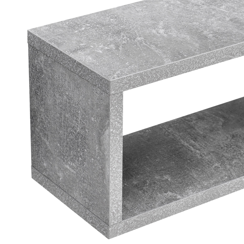 Set di 4 Mensole da Parete a Forma Rettangolare 59 x 14,5 x 17 cm 4 Scaffali da Muro con 2 Ripiani Portaoggetti - Effetto Cemento