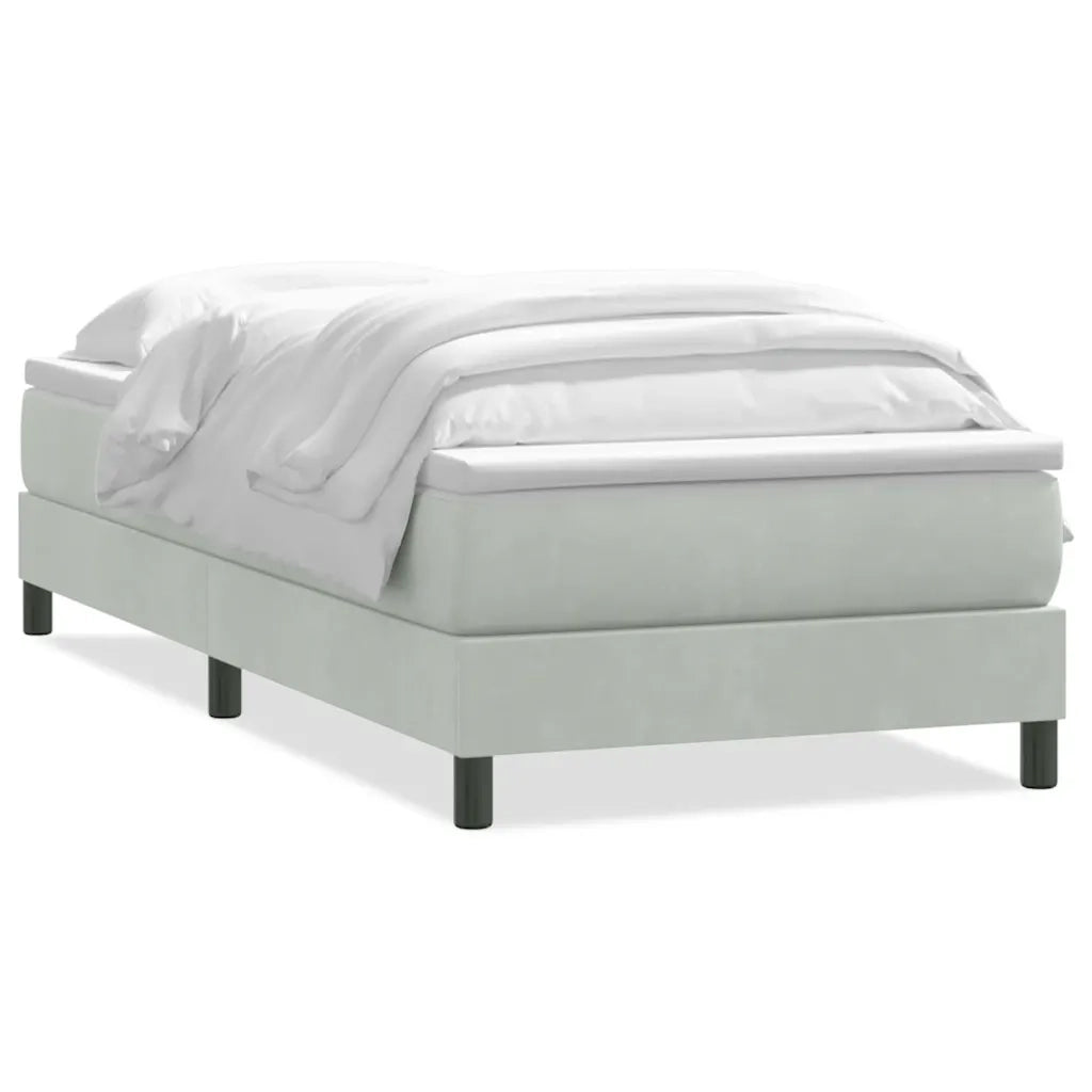 Giroletto a Molle con Materasso Grigio Chiaro 80x220 cm Velluto 3315945