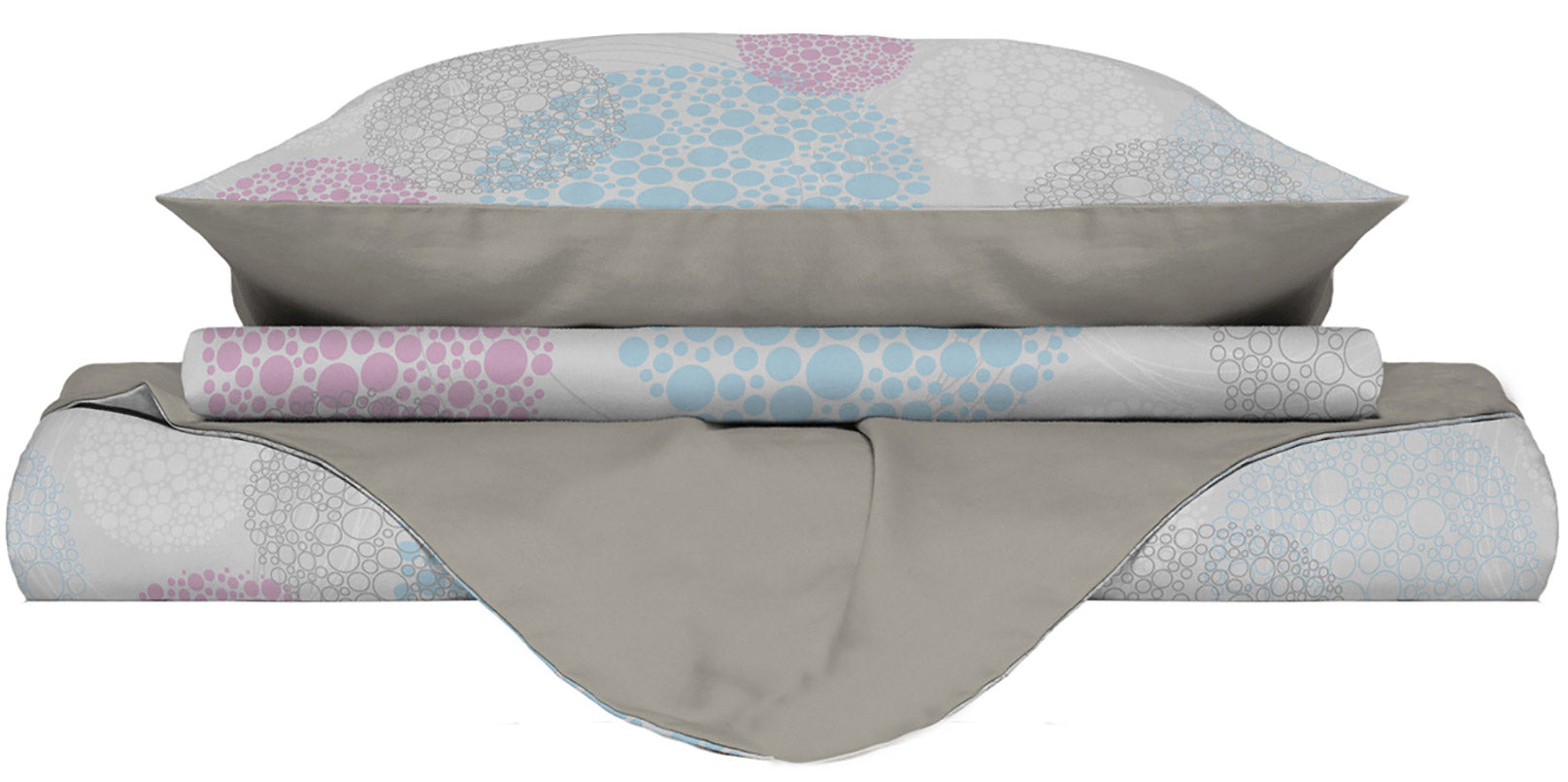 Copripiumino Singolo con Stampa sul Sacco e Federe Doubleface Molecole