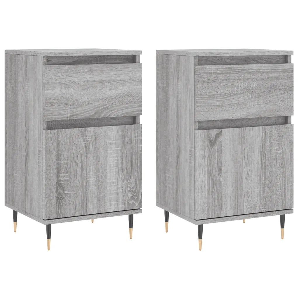 Credenze 2 pz Grigio Sonoma 40x35x70 cm in Legno Multistrato 831145