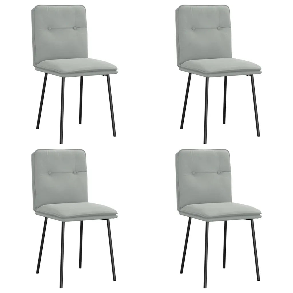 Sedie da Pranzo 4 pz Grigio Chiaro in Velluto 3315409