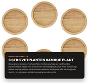 Set di vasi in bambù a forma rotonda - 6 pezzi - ecocompatibile - leggero - manufatti artigianali